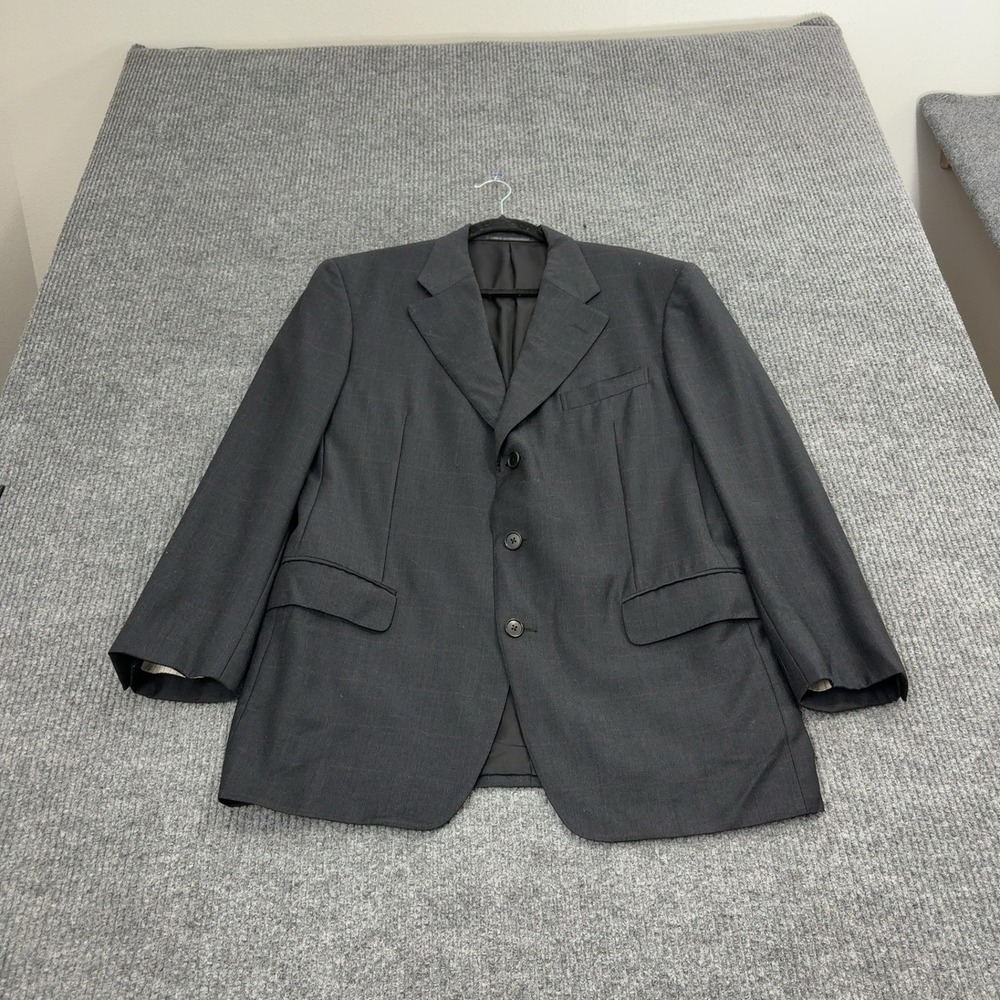 Vintage Ermenegildo Zegna x Louis Boston Blazer Mens 44R Charcoal Wool‎ Cashmere